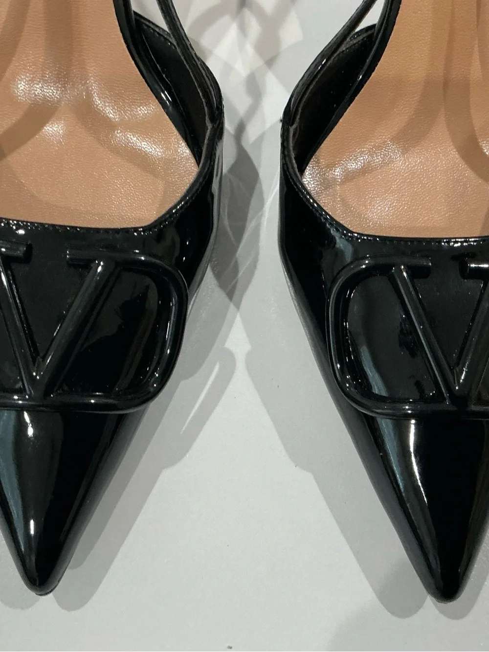 Valentino Garavani VLogo patent leather sling back pumps black EU41 US10.5 to 11